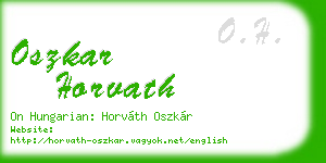 oszkar horvath business card