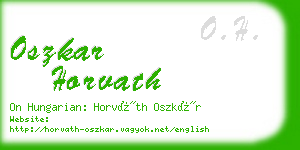 oszkar horvath business card